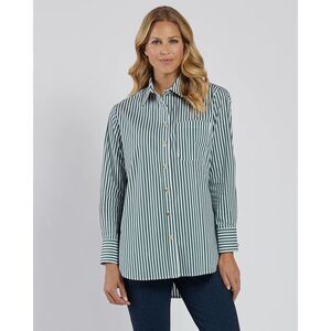 Jude Connally Kimber Top Striped Cotton Shirting Button Up Shirt Size XL